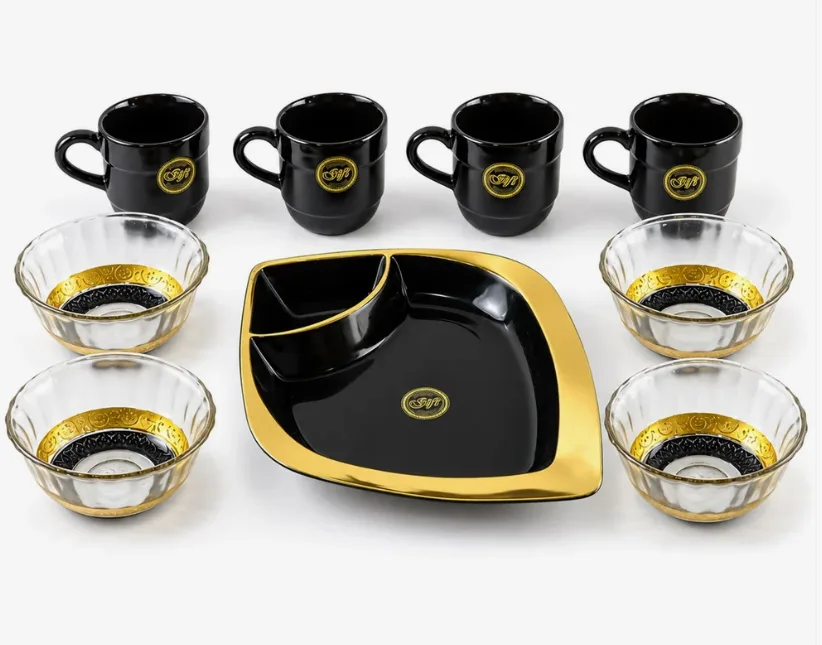 Ceramic Cup and Glass Bowl Set 2